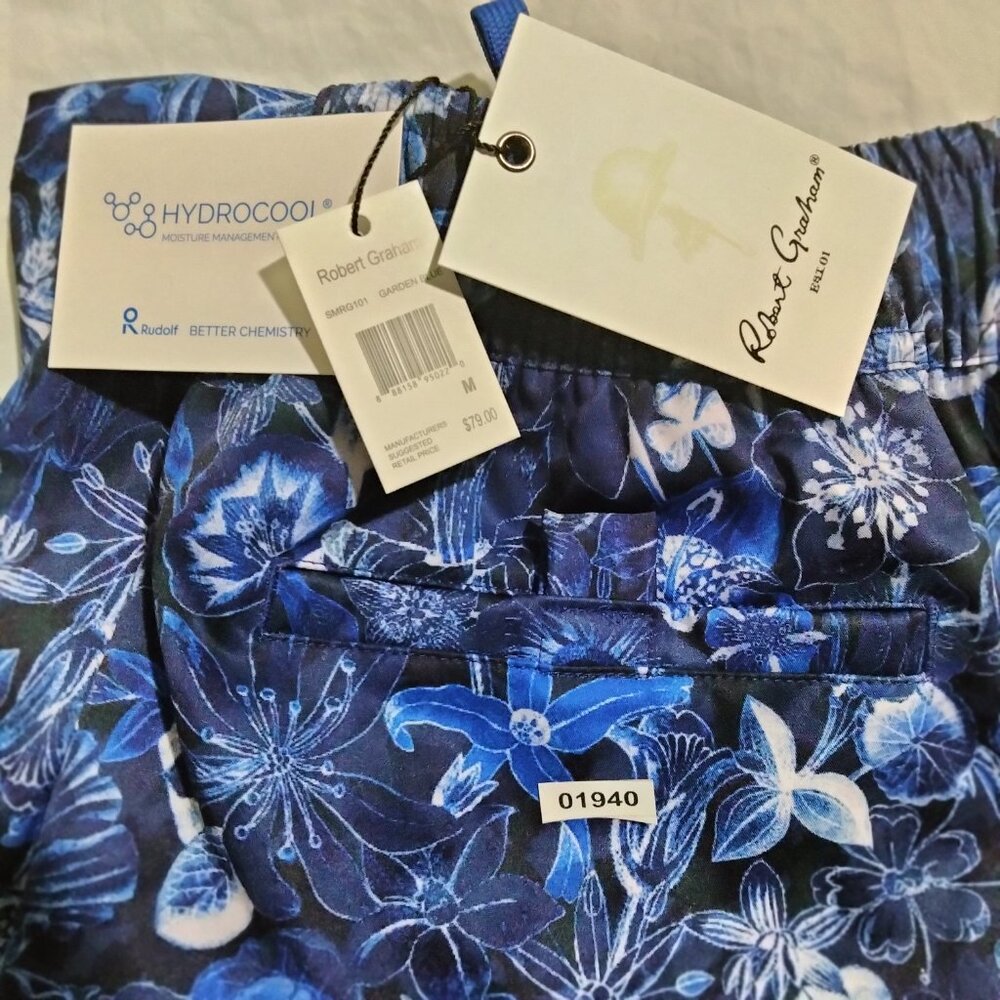 Robert Graham Men Floral Paisley Tropical Performance Board Shorts Swim Trunks M - Picture 8 of 8